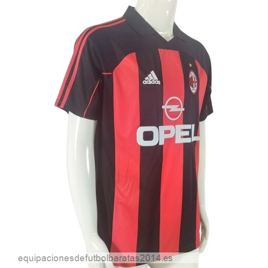 Nuevo 1ª Camiseta AC Milan Retro 2000 2002 Rojo Baratas
